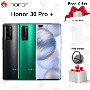 Перейти на Алиэкспресс и купить Оригинальный Honor 30 Pro + мобильный телефон 6,57 дюймов 8 ГБ ОЗУ 256 Гб ПЗУ Kirin 990 Восьмиядерный Android 10 50x цифровой зум 40MP 5G смартфон