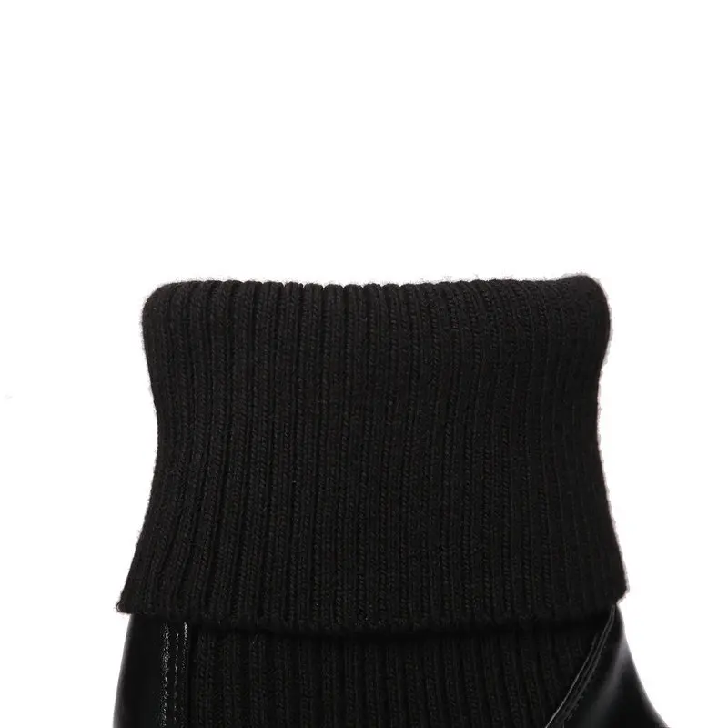 Autumn winter woman boots platform Leisure Knight boots Solid color wild high-top Mid-tube wool women's boots botas mujer fa69