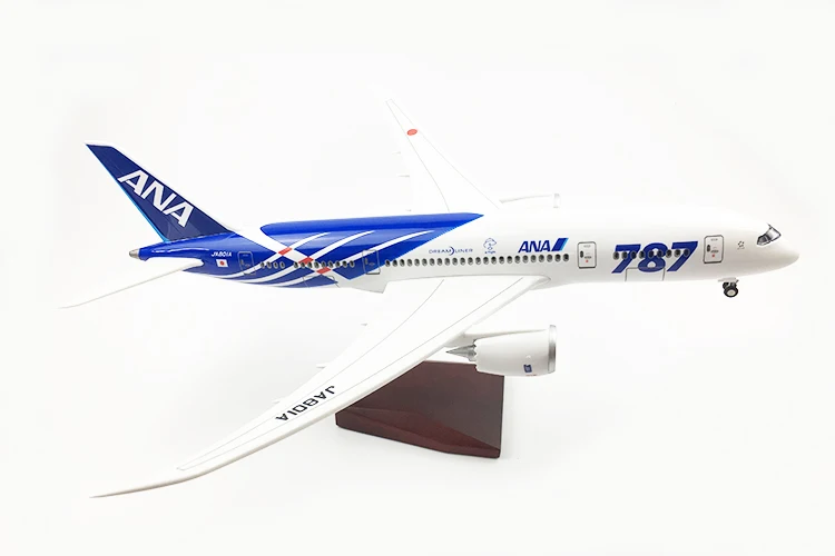 1/130 масштаб смолы Голосовое управление СВЕТОДИОДНЫЙ самолет Boeing 787 747 с светодиодный свет B787 B747 43 см модель самолета детская Подарочная коллекция