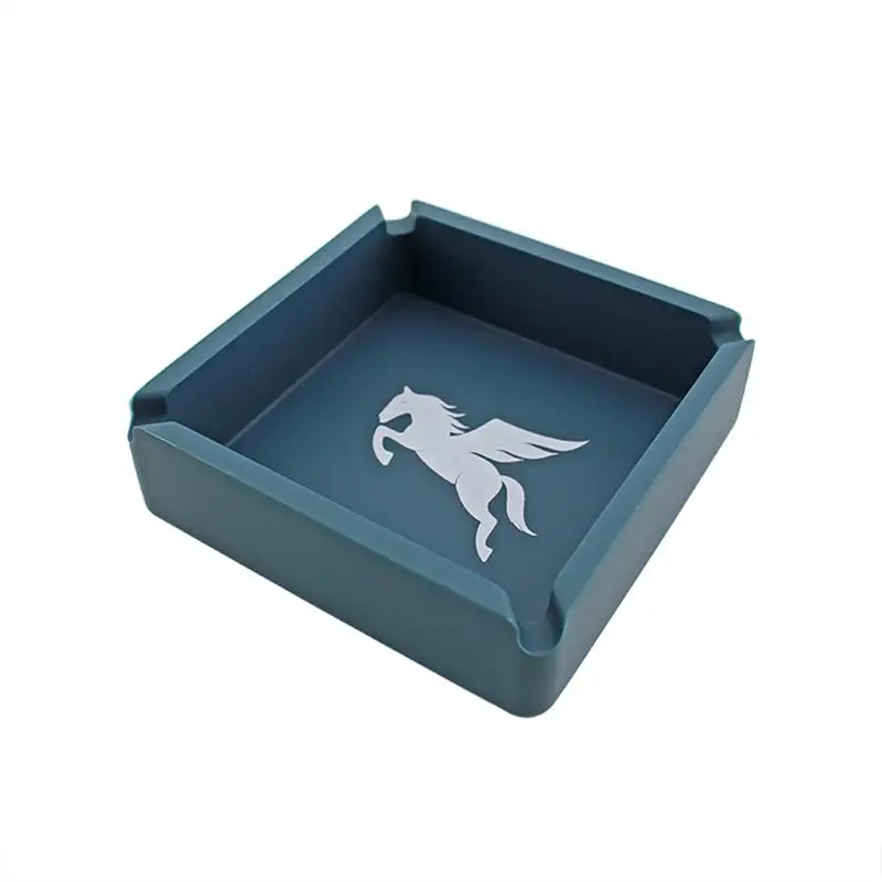 horse 1 шт. силиконовая пепельница термостойкая сигарная пепельница мягкая небьющаяся квадратная темно-зеленая пепельница Король Лев - Цвет: horse