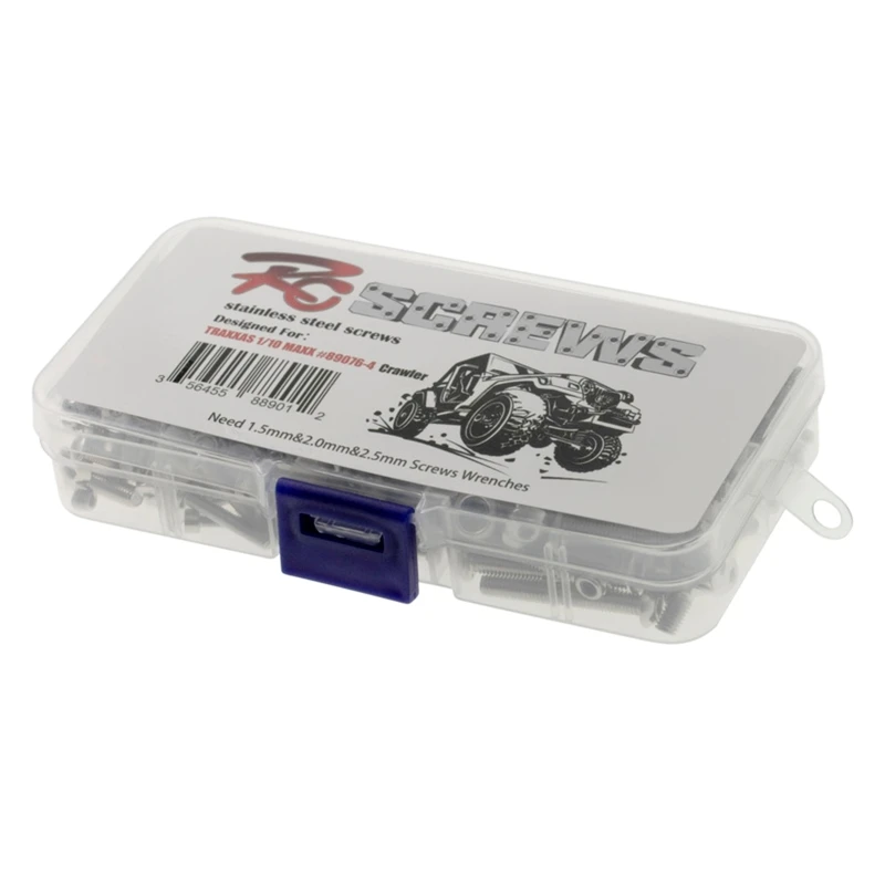 

Stainless Steel Screws with Storage Box Kit for MAXX #89076-4 1/10 RC Crawler
