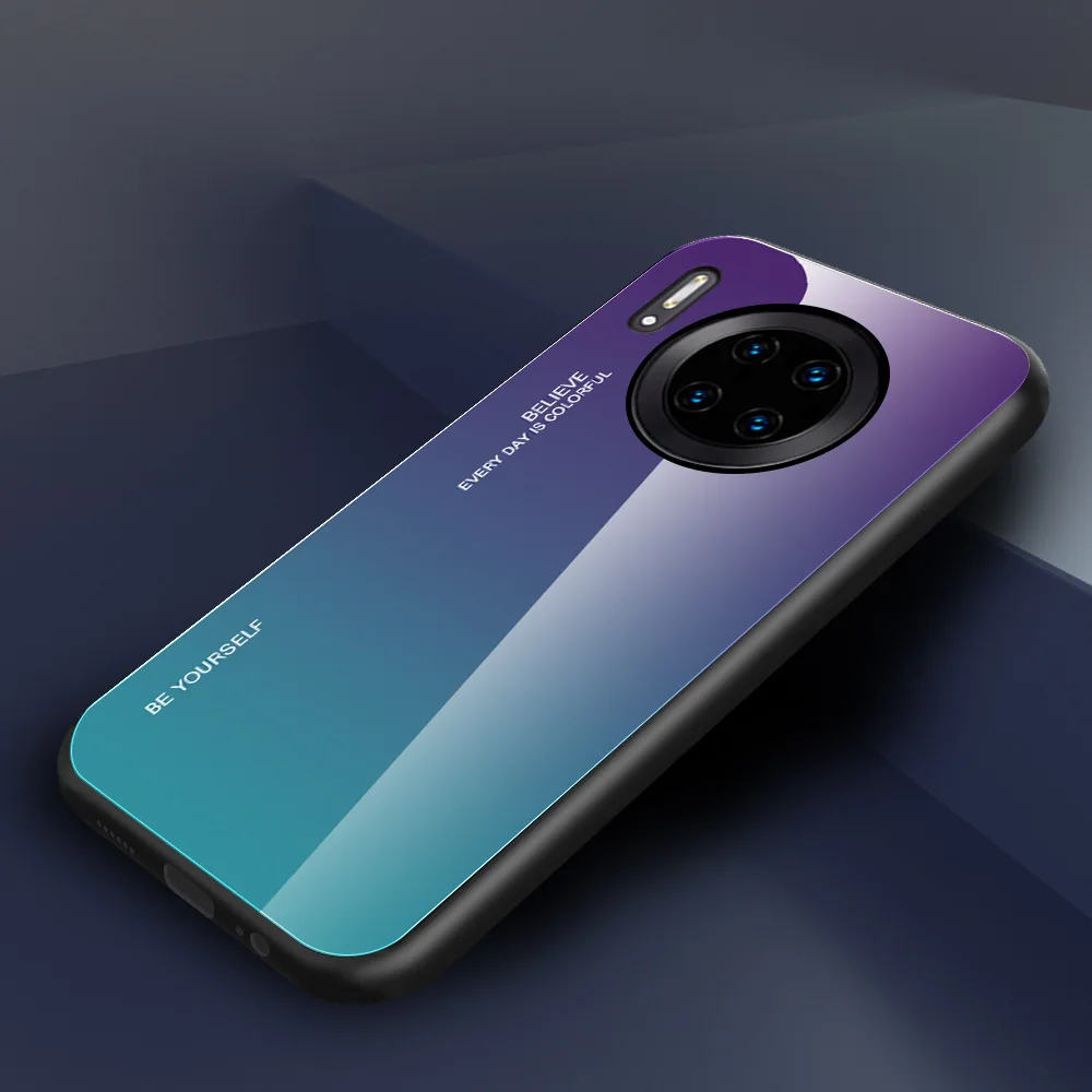 Для huawei mate 30 Pro P30 P30 Pro P30 Lite чехол из закаленного стекла роскошный мягкий чехол с градиентом для huawei mate 30 Чехол