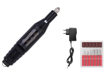 black eu plug Высокое качество, электрический сверлильный станок для ногтей, фрезы, маникюрные наконечники, лак для маникюра, педикюра, электрическая дрель для ногтей, пилка, оборудование - Цвет: black eu plug