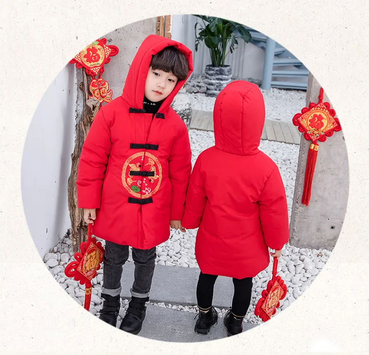 Winter Girls Warm Jacket Boy Kids New Year Outerwear Children Clothing Autumn Baby Girl Boys Cute Jacket Hooded Coats 1-11T