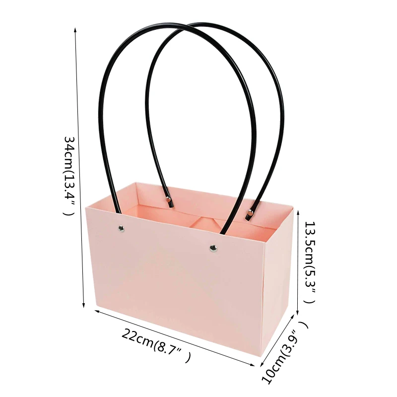 Portable Flower Box Waterproof Paper Handy Gift Bag Kraft Handbag Wedding Rose Party Gift Box Packaging For Candy Cake Birthday