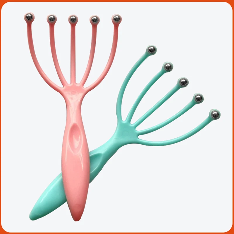 Лидер продаж, массаж головы, стальная шариковая головка, массаж расслабления, пять пальцев, массаж для головы, снимает стресс, снимает усталость, эффект