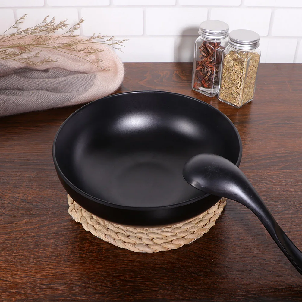2Pcs Japanese Style Ramen Bowls Stylish Food Container Black Noodle Bowls  Imitation Porcelain Japanese Ramen Bowls