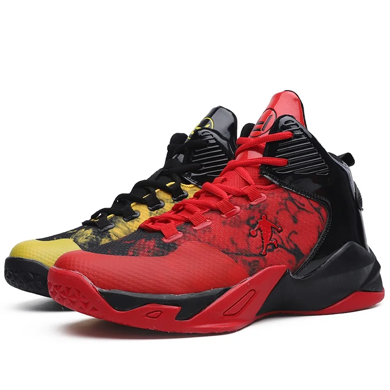 Size 47 Air Basketball Shoes Men Jordans Sneakers High Top Outdoor Basketball Breathable Mesh Sport Shoes Basket Homme Chausure - Цвет: Red-yellow