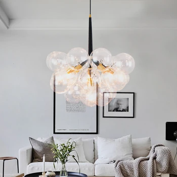 

Modern Magic Bean Hubble-bubble The Ball Lamps And Lanterns Originality Concise Atmosphere Personality Glass Will A Chandelier