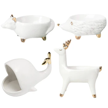 

Ceramic Jewelry Storage Bracket Creative Ring Necklace Earrings Storage Tray Soap Box Tray