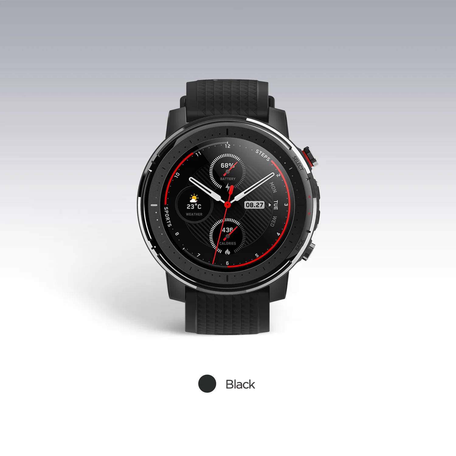 Черный Глобальная версия, Новые смарт-часы Amazfit Stratos 3, gps, 5 АТМ, Bluetooth, музыкальный двойной режим, 14 дней, умные часы для Xiaomi - Цвет: Черный
