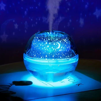

USB Mini Portable Air Humidifier Essential Oil Diffuser Baby gifts LED Projector Light Crystal Night Lamp Mini for Home Bedroom