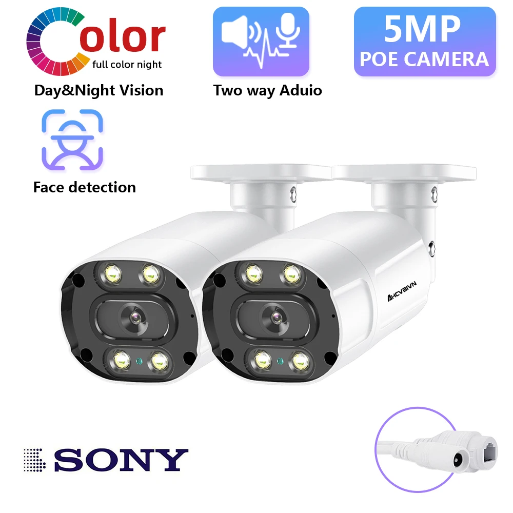 

5MP POE IP Camera Full Color Metal Bullet IP66 cctv Surveillance Security network XMeye P2P Outdoor Waterproof H.265 camera