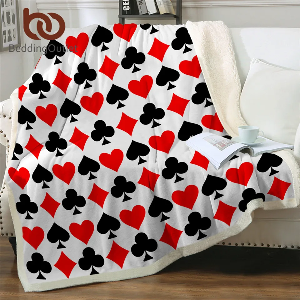 BeddingOutlet шерстяное одеяло с игральными картами, современное льняное одеяло, пушистое одеяло с геометрическим рисунком, Прямая поставка