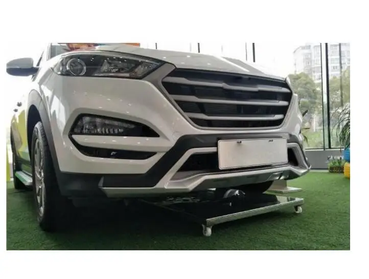 Для Tucson Un 2 шт(передняя+ задняя) Высокое качество ABS пластик хром передний и задний бампер протектор Противоскользящий литье opl