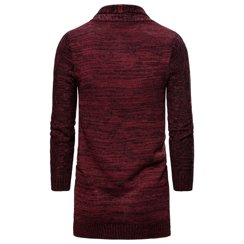 Men's Cardigan sweater Outwear Casual Solid Knit Trench Coat Jacket Long Sleeve Cloak Coat Knitted Sweater Cardigans Outerwear