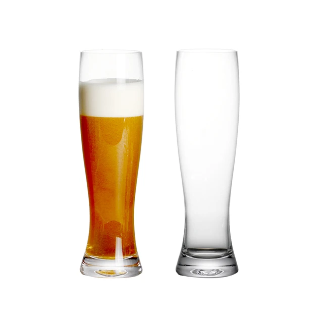 Clear Pilsner Beer Glasses Set of 6, Durable Lead-Free Drinking