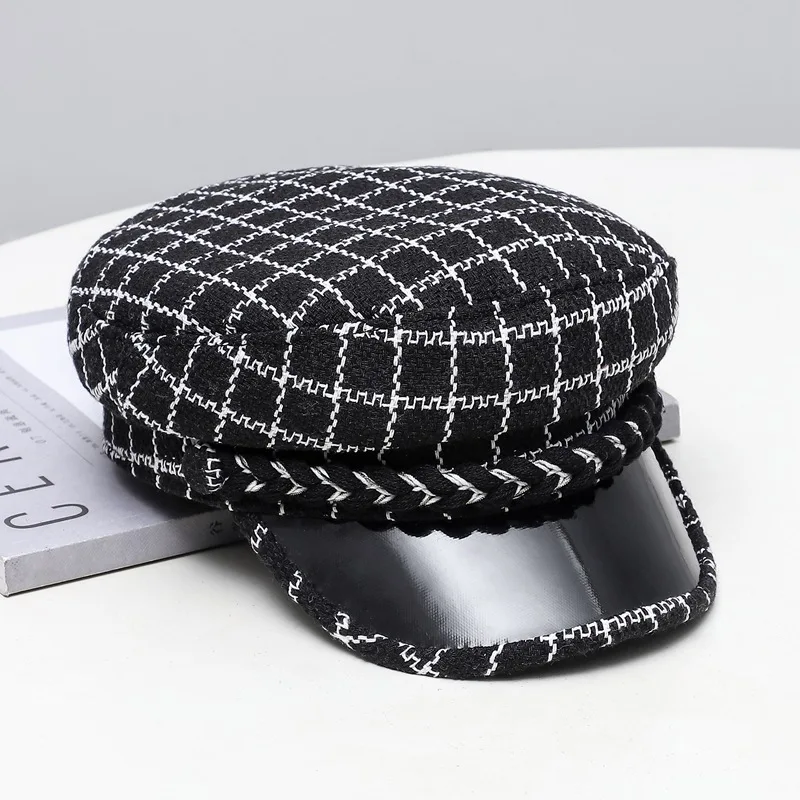 

Autumn And Winter Graceful Retro Navy Cap Korean-style Fashion Octagonal Cap Men And Women Flat Roof Cricket-cap Hat Korean-styl