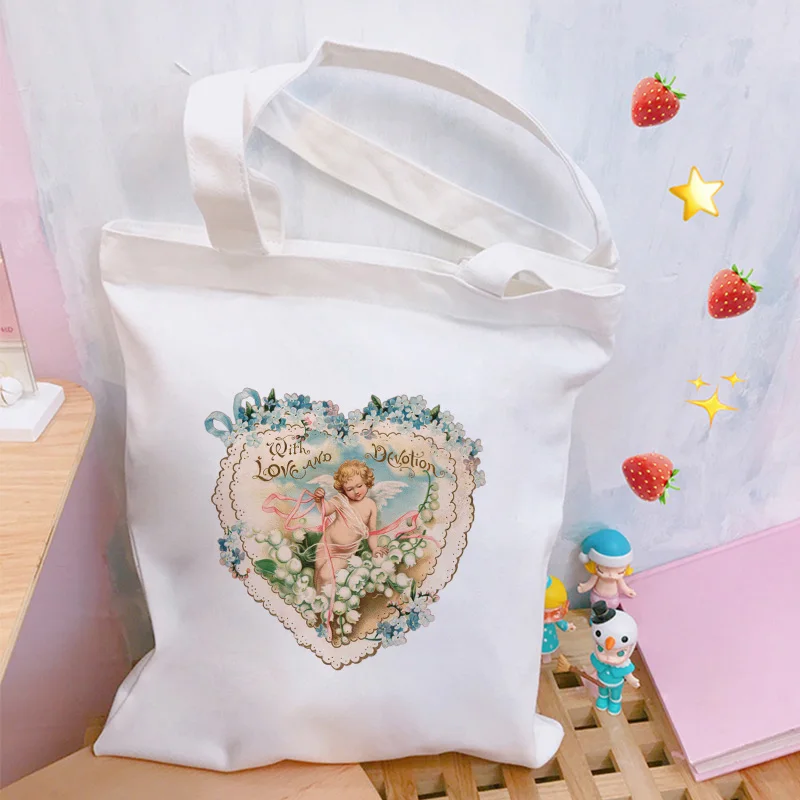 

Greek Angel Cartoon Print Shoulder Canvas Bags Aesthetics Harajuku Handbag Cute Aesthetics Japanese Ins Crossbody Bag Women Bag