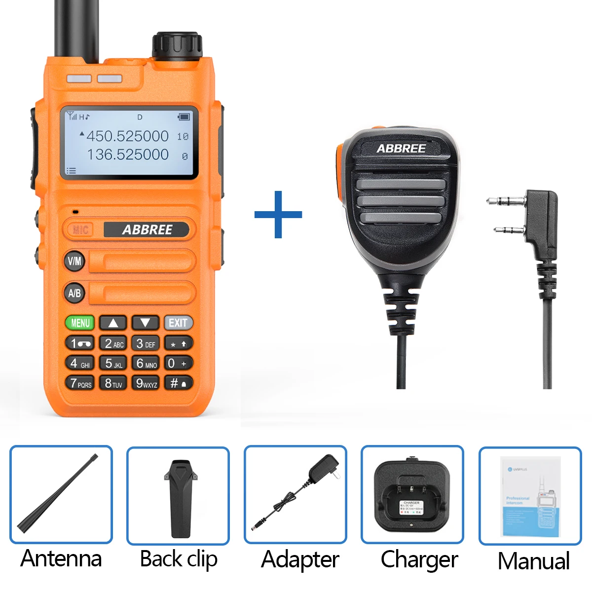 baofeng walkie talkie ABBREE AR-F5 Automatic Wireless Copy Frequency Walkie Talkie  Large LCD Display Upgrade Baofeng UV-5R Long Distance Radio baofeng walkie talkie Walkie Talkie