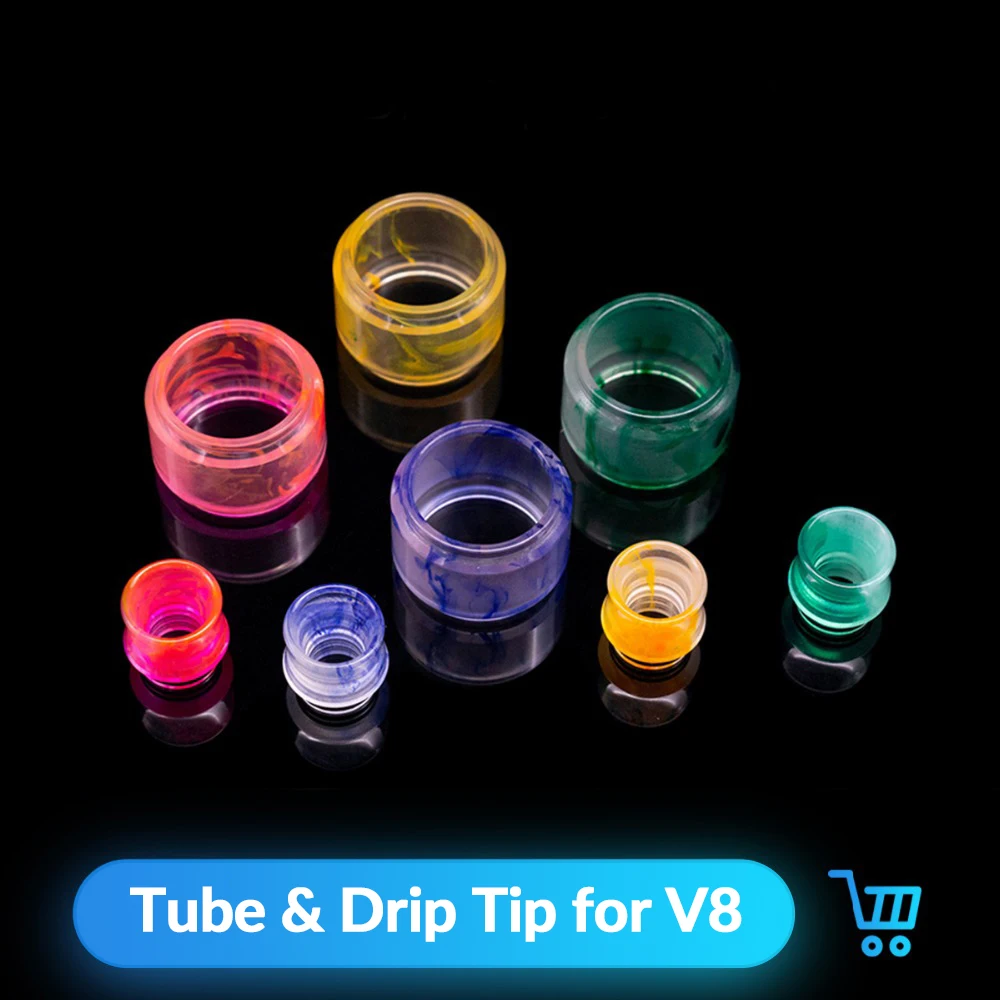 

Volcanee 810 Drip Tip Set Resin with Replacement Tube for V8 Atomizer RTA RDA Tank E Cigarette Vape Accessories Mothpiece