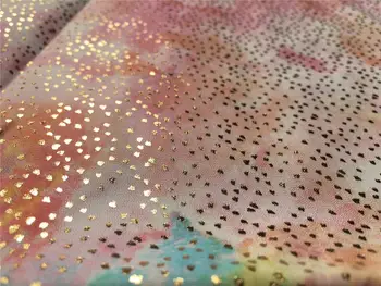 

Tie dye glod dot pattern cotton fabric handmade Sewing fabric width 110cm 1yard