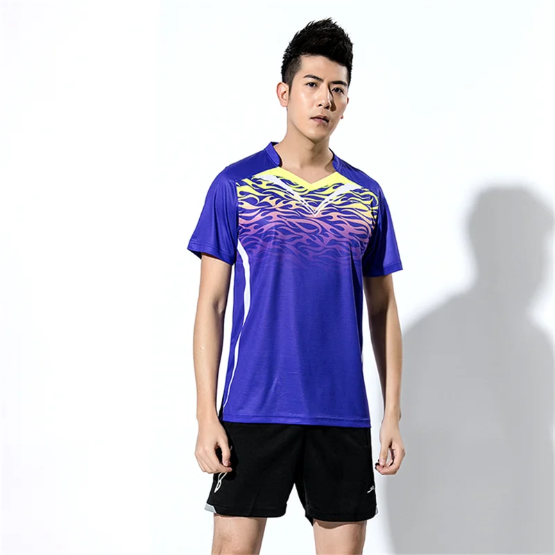 Quick-drying Volleyball Suit Group Purchase Custom Printed Short-sleeved T-shirt for Men and Women Sports Competition Badminton
