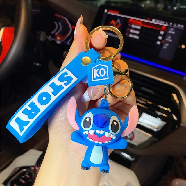 Disney Stitch Keychain Variety of Cartoon Lilo & Stitch Cute Doll Keyring Fashion Couple Bag Ornament Key Chain Car Pendant Gift 12