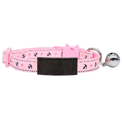 Pink 1 12 шт/лот персонализированные ID Cat Воротник для безопасности, защиты маленькой собаки милый нейлон Регулируемый для щенков котят ожерелье - Цвет: Pink 1