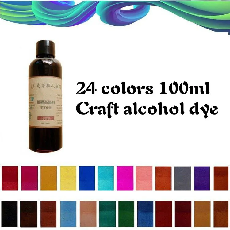 

24 colors chosing 100ml Vegetable tanned leather Cowhide Alcohol dye DIY Dyeing leather carving