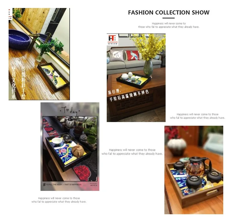 Современная Простота ручной росписью керамический прямоугольник с европейской чашкой креативный поддон Европейский Декор