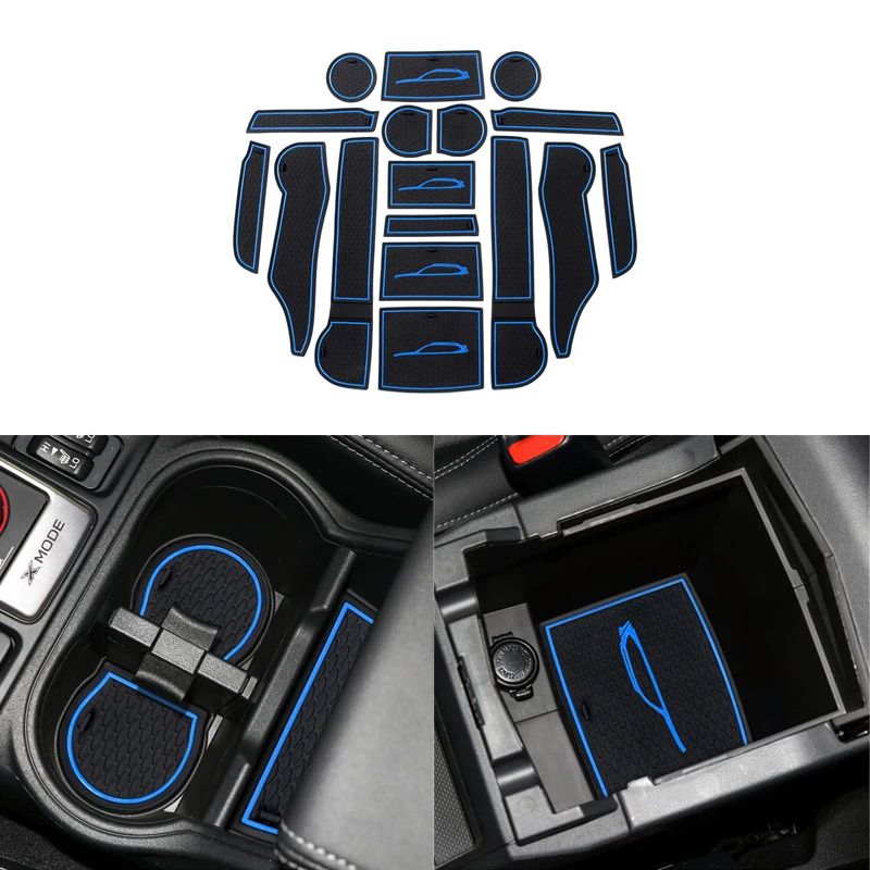 Автомобильный передний и задний слот-коврик для двери коврик подстаканники коврики отделка подлокотник коробка для хранения колодки интерьер стиль для Subaru Forester аксессуары для интерьера 17 шт.(комплект