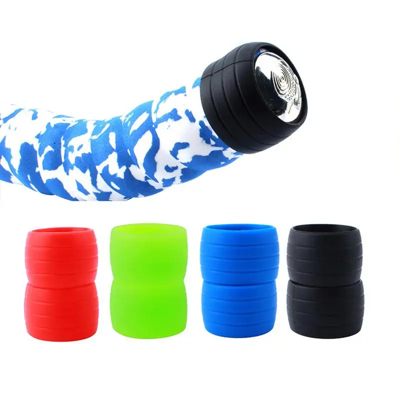 Description Picture 2 of item1 Pair Road Bike Handlebar Tape plugs Anti-Skip Rubber Silicone Plug Bicycle Handlebar end Bar Tape Fixed Ring Waterproof Wear