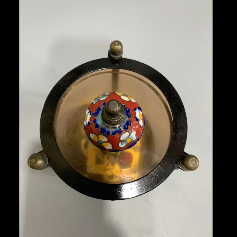 Elaborate Chinese collection home decorative copper Katydid ladybug old Cloisonne mechanical clock (cloisonne's color random)