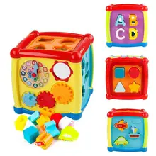Многофункциональные Музыкальные игрушки, Музыкальная Коробка для малышей, электронные игрушки, часы-редукторы, геометрические блоки, сортировка, развивающие игрушки