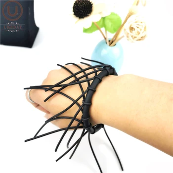 

UKEBAY New Charm Bracelets Designer Handmade Leather Bracelet Women Tassel Bangles Punk Jewelry Strange Accessories Party Chains