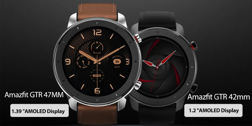 Global version xiaomi huami amazfit gtr 47mm smart watch AMOLED Screen 24-Day battery life sport GPS watch 5ATM waterproof Swimmingwatch3