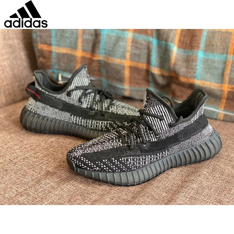Adidas Originals Yeezy Boost 350 V2 Men Shoes Core Black Beluga Blue Tint Zebra Linen Yeezys Air 350 V2 Running Shoes Sneaker