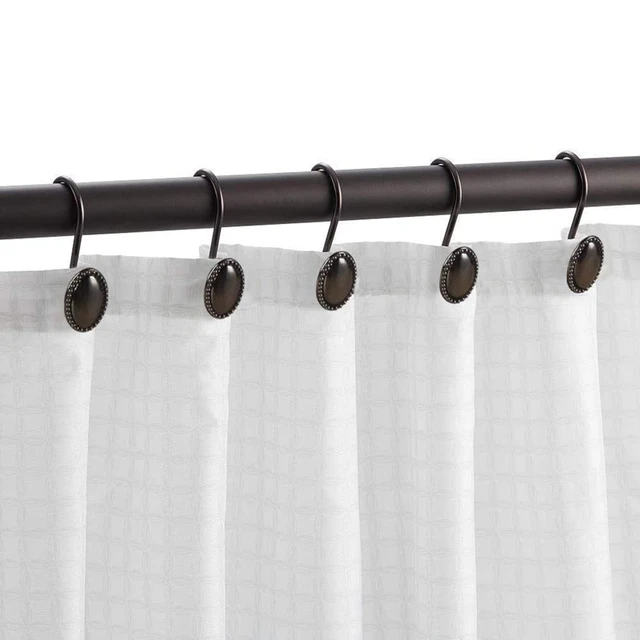 and Iridescent Rustproof Shower Curtain Hooks, 12pc Shower rod Adjustable  curtain rod No drill curtain rod bracket Barra de cor - AliExpress