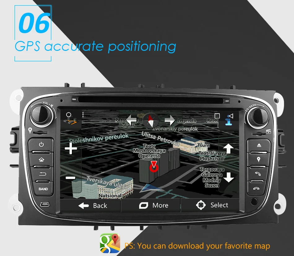 Discount Eunavi Quad Core 2 Din Android 9.0 Car DVD Player Car Radio with GPS+WIFI+3G for Ford focus 2 dab Galaxy Transit Tourneo Mondeo 13