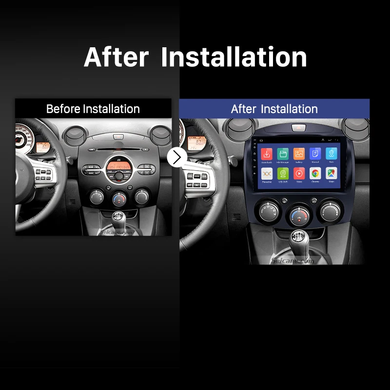 US $97.82 Seicane Android 100 Car Radio Gps For Mazda 2JinxiangDeThird Generation 2007 2013