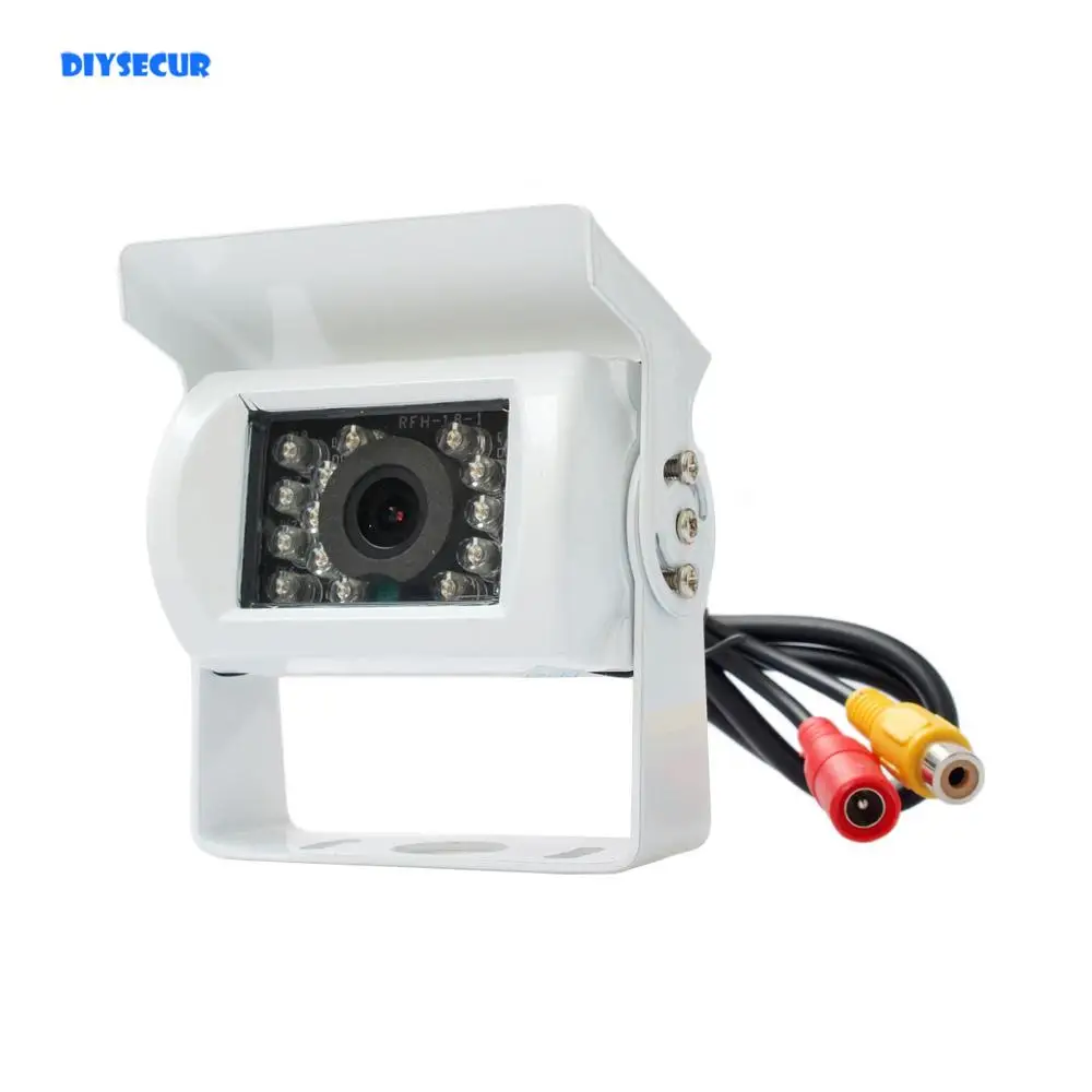 DIYSECUR Водонепроницаемый 120 градусов Цвет HD камера заднего вида CCD обратный резервный автомобиля грузовика, автобуса, Камера с ИК Ночное видение белый