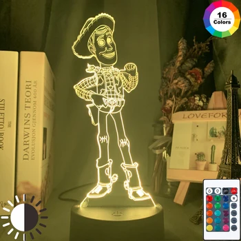

Sheriff Woody Figure Led Night Light for Kids Child Birthday Gift Led Colorful Bedroom Decor Light Usb Table Lamp Toy Story