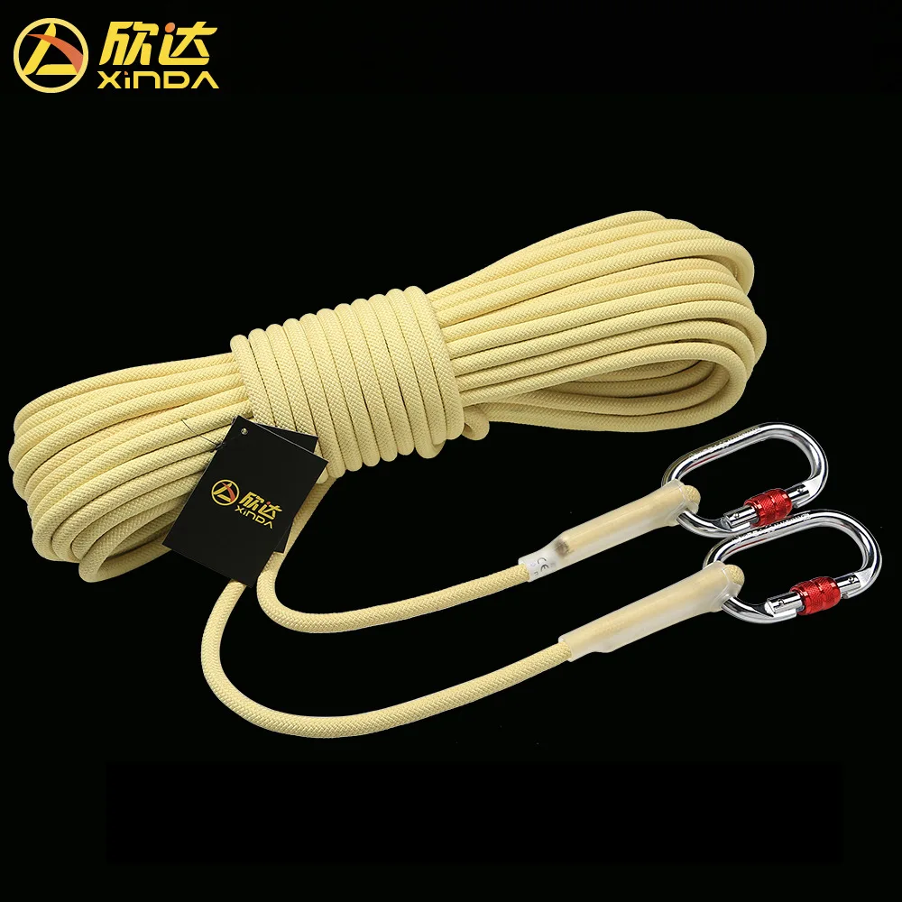 

10.5mm Kevlar static rope high temperature flame retardant escape safety rope wear-resistant rappelling cave climbing rope