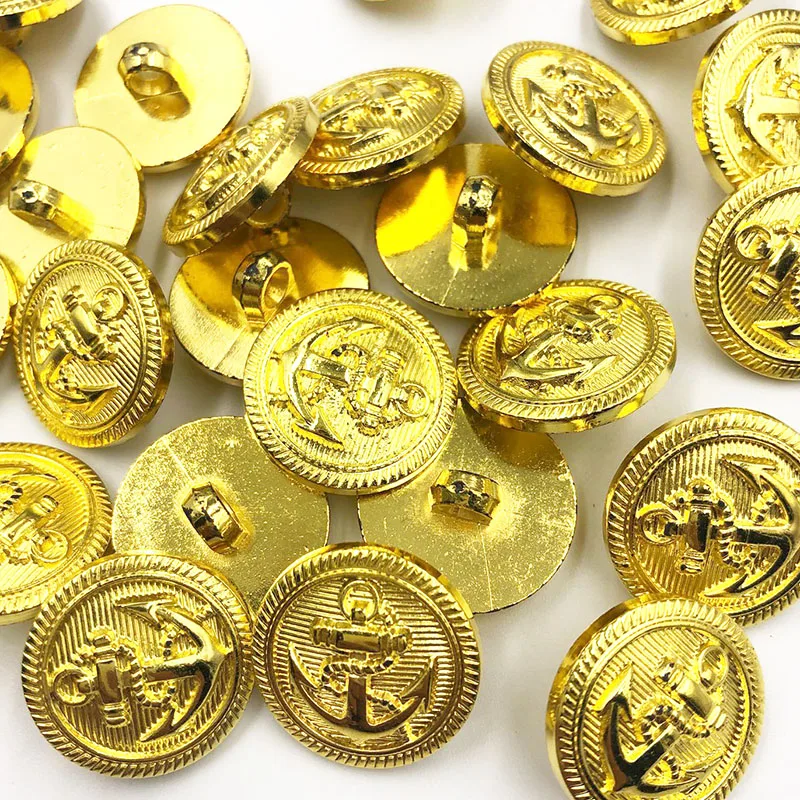 20PCS/pack 13/15/20MM Gold Anchor Buttons Plastic Sewing Accessory Shank Button Garment Clothing PT336 4