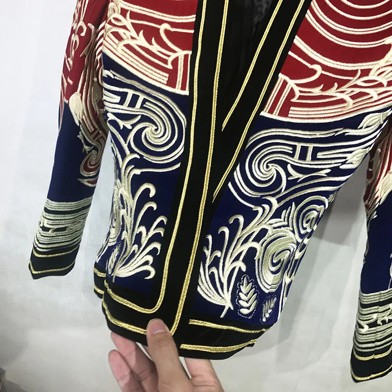 Autumn Mens Blazer Jacket Gold Thread Embroidery Suit Blazer Masculino Erkek Blazer Hombre Stage Party Club Designer Blazer