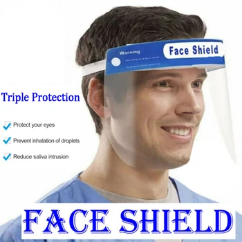 

10PCS Full Face Covering Masks Anti-Fog Shield Clear Glasses Safe Face Protection Visor Guard Reusable Mouth Mask PM2.5 masque