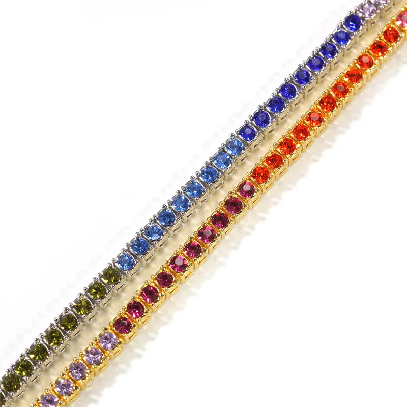 Разноцветное ожерелье с цепочками для мужчин и женщин, 16 дюймов-20 дюймов, Радужное ожерелье со стразами, ювелирные изделия в стиле хип-хоп