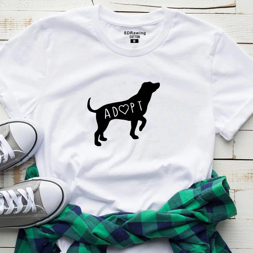 Приемная футболка для собак, женская, женская, собачка, леди, щенок, смешной юмор, подарок, подарок, I love Dogs, Pet Adoption, реску