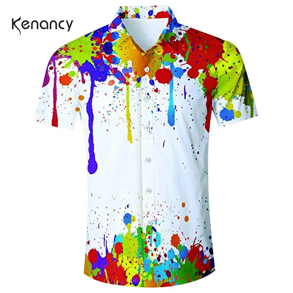 Рубашка Hemiks мужская с отложным воротником и коротким рукавом Повседневная